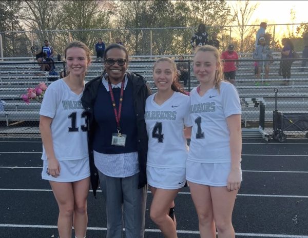 Lacrosse Seniors celebrate their favorite teachers at a recent game. 